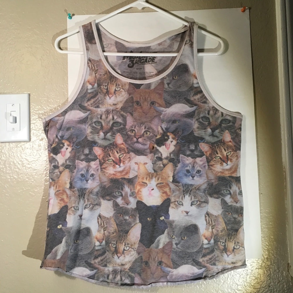 Cat all over Print tank top